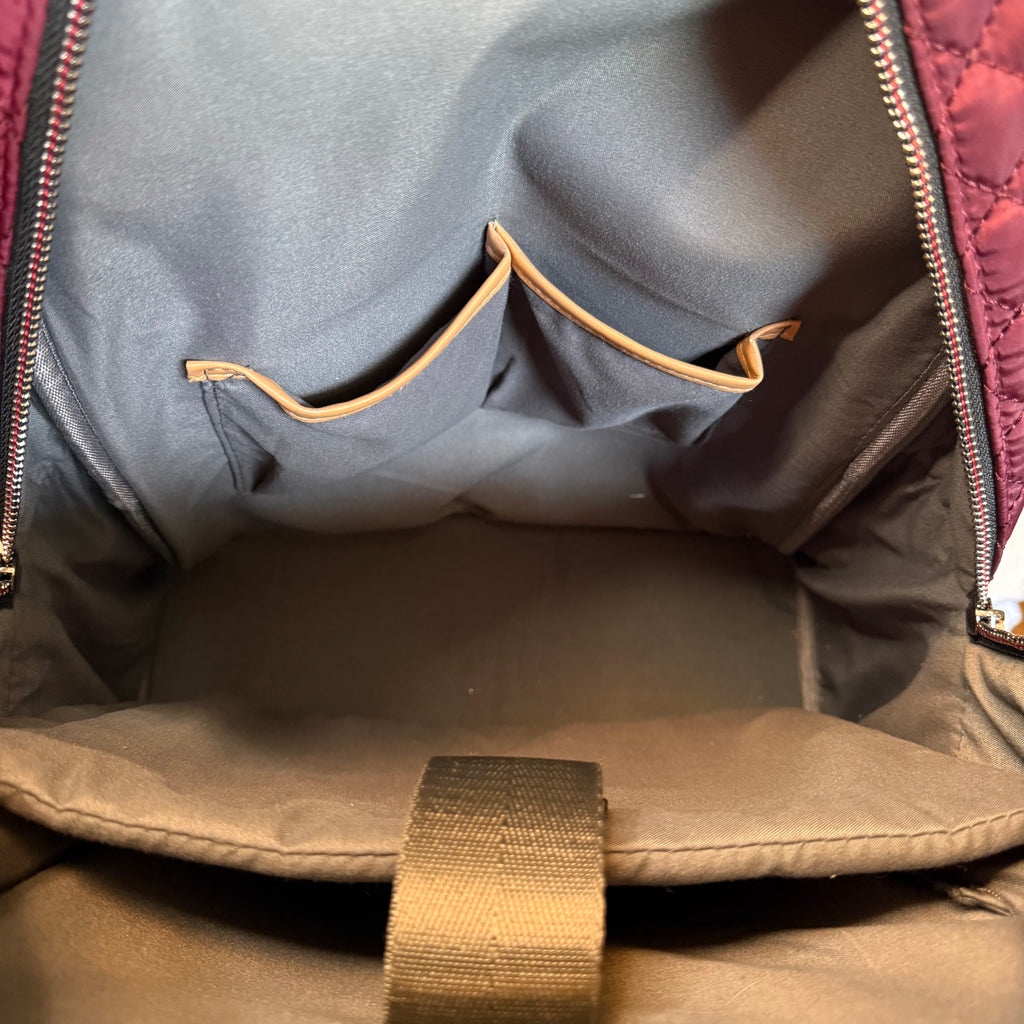 Adrienne Vittadini Quilted Backpack – Burgundy