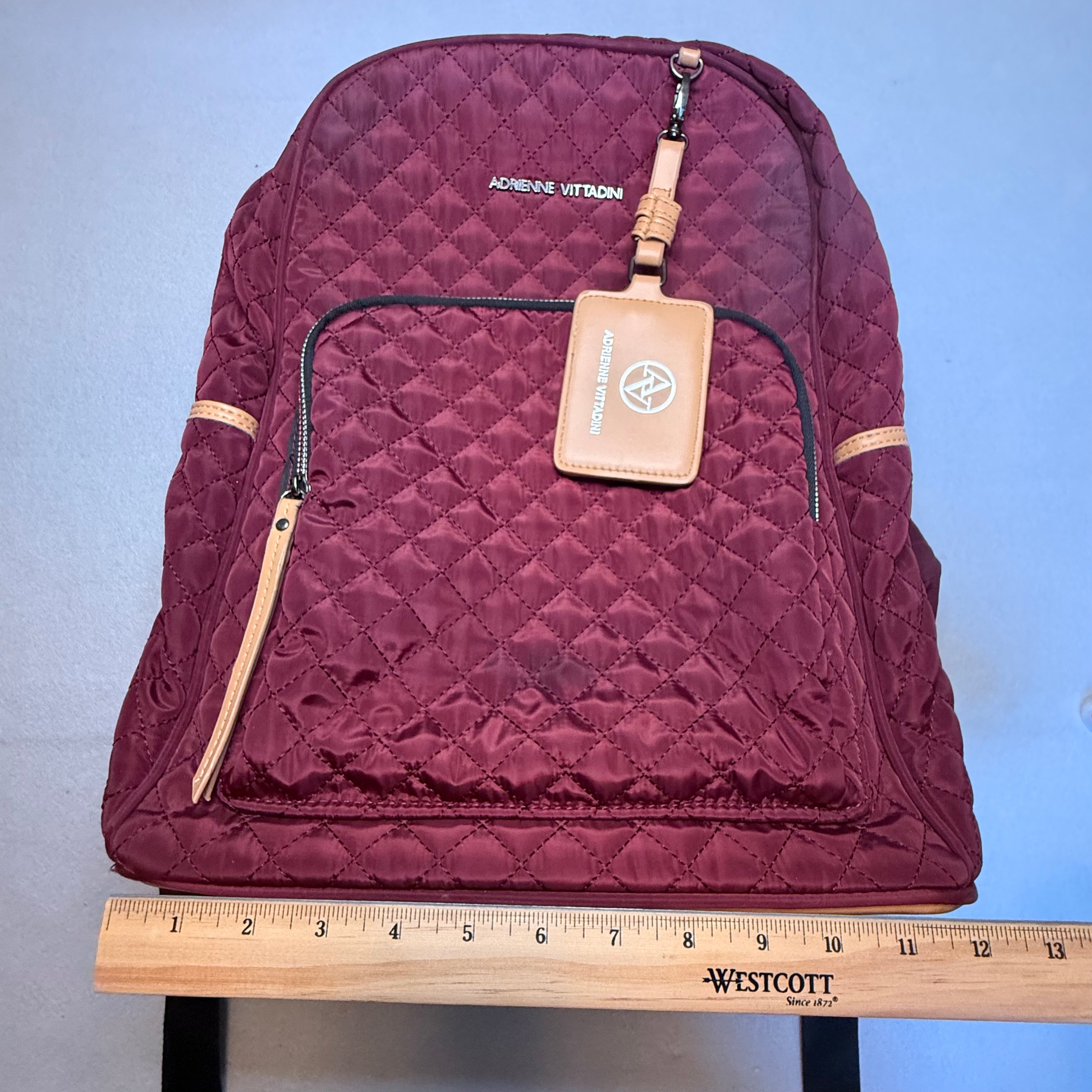Adrienne Vittadini Quilted Backpack – Burgundy