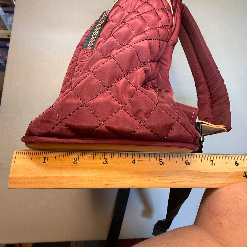 Adrienne Vittadini Quilted Backpack – Burgundy