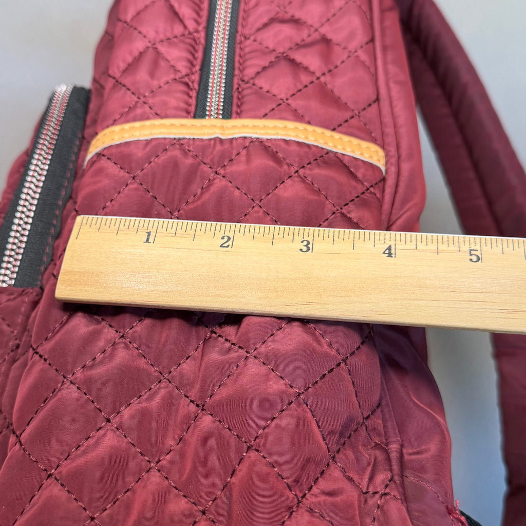 Adrienne Vittadini Quilted Backpack – Burgundy