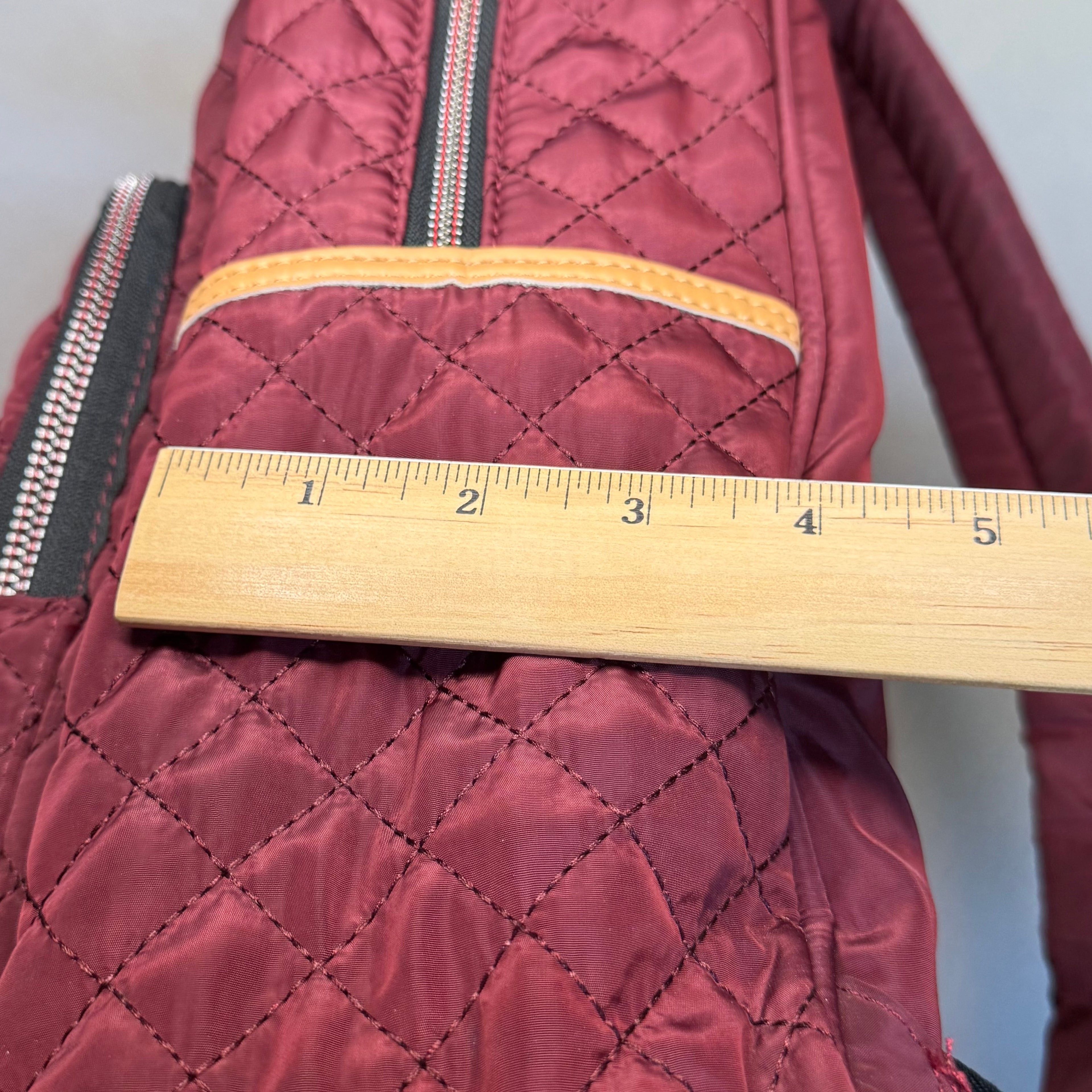 Adrienne Vittadini Quilted Backpack – Burgundy